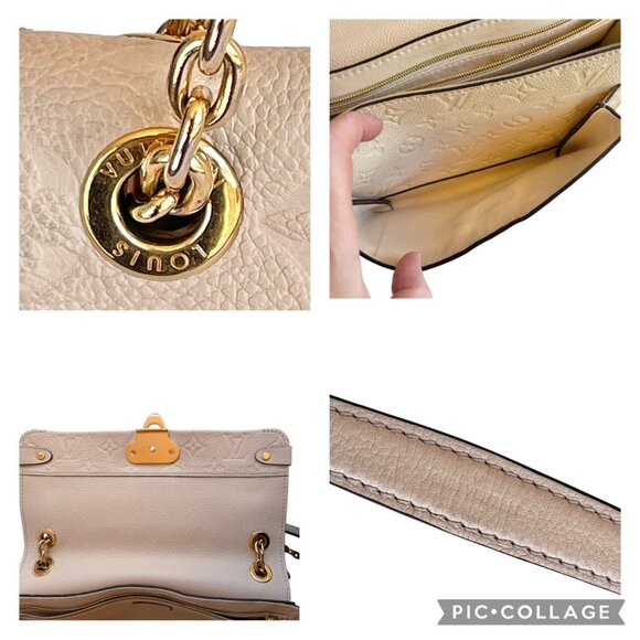LOUIS VUITTON Empreinte Vavin Neige LV Cream Chain Shoulder Leather +Dust Bag - Picture 11 of 16